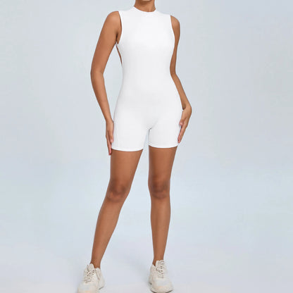 Sleeveless Back Hollow-out Yoga Jumpsuit Sports Fitness Removable Chest Pad Peach Butt Sports Jumpsuit