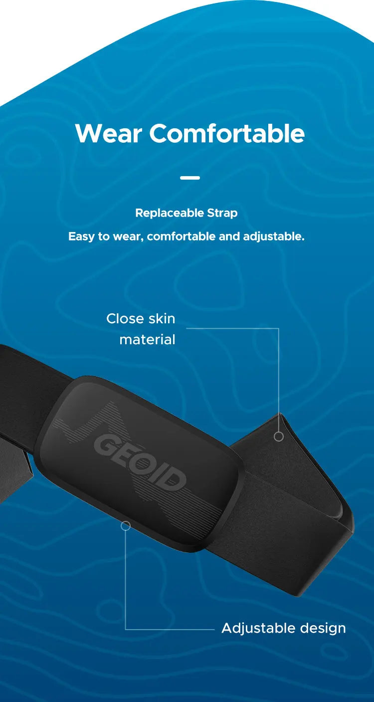 GEOID HS500 Heart Rate Monitor Fitness Equipment Ant Bluetooth Heart Rate Sensor with Chest Strap Tracking LED Light