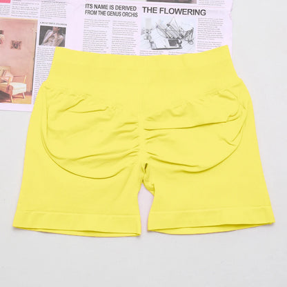 dfyoga Shorts 4.5" short gym mujer sportswear impact workout Low Ribbed Band Seamless Gym Fitness Shorts