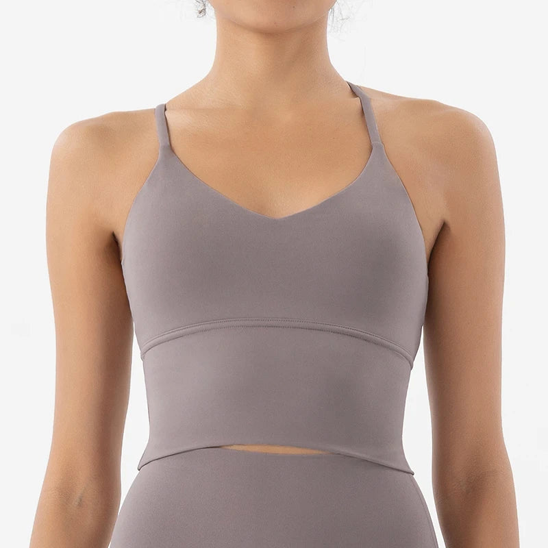 SOISOU S-XL Nylon Sports Bra Top Women Bralette Breathable Underwear Women Sports Leggings For Women Sexy Top Bra 10 Colors