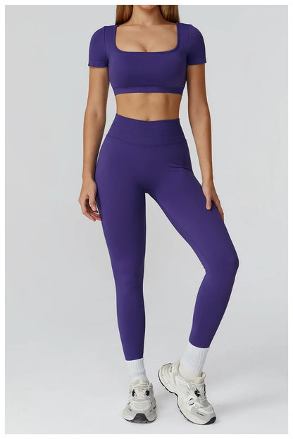 Seamless Women's Yoga Crop Top Sport Short Sleeve T Shirts Fitness Clothes New Yoga Shirt Gym Sexy Backless Top Quick Drying Top