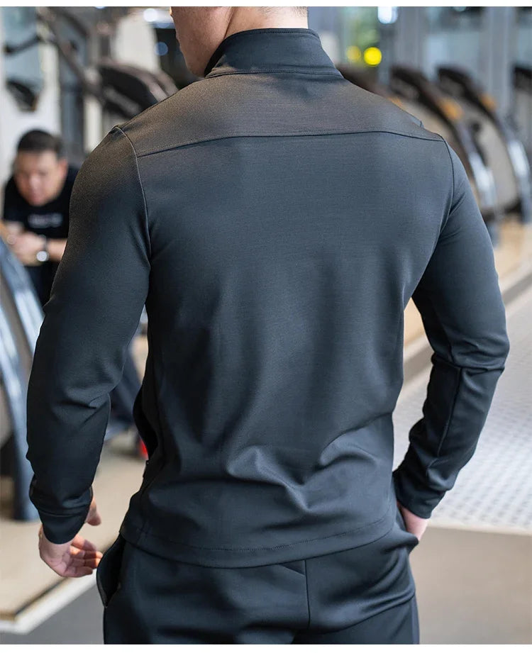 Mens Gym Fitness Shirts Tops High Quality Running Sport Jacket Outdoor Workout Sunscreen Clothing Training Sweatshirt Zipped