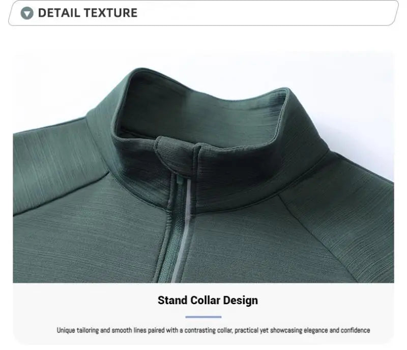 Mens Reflective Zip Stand Collar Running Jacket UPF50+ Sportwear for Jogging Gym Exercise Training Covered Thumbhole& Watch Cuff