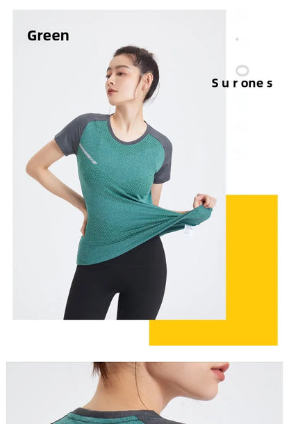 The Same Breathable Light and Quick-drying Top for Men and Women, Fitness Sportswear, Ice Silk T-shirt Stretch Short Sleeves