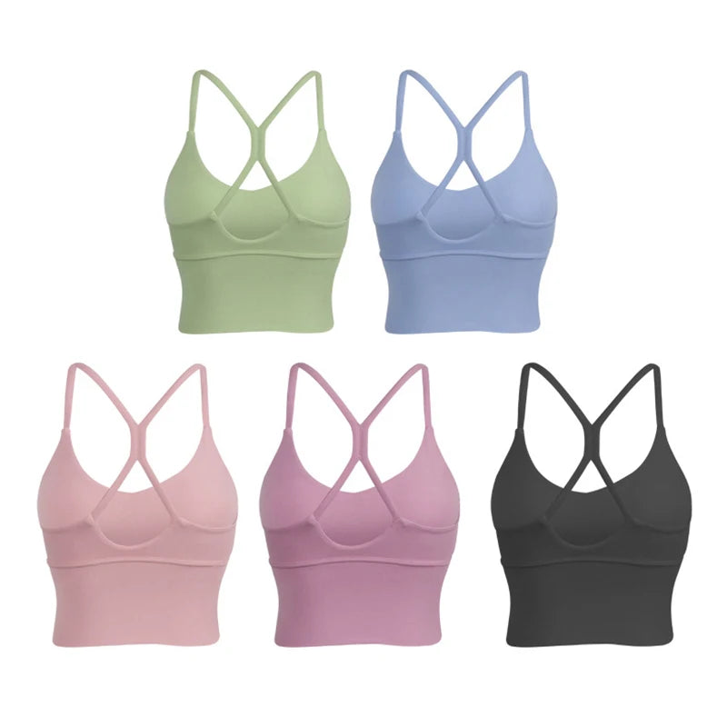 SOISOU S-XL Nylon Sports Bra Top Women Bralette Breathable Underwear Women Sports Leggings For Women Sexy Top Bra 10 Colors
