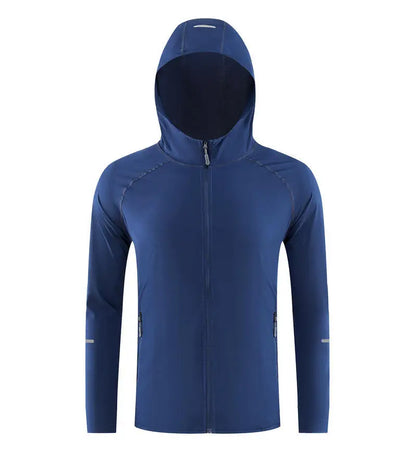 (S-4XL)Men Women Running Jacket Lightweight Camping Hiking Windbreaker Windproof Long-Sleeved Zipper Hoodie Sports Coat