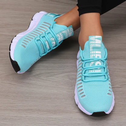 Women's Sports Shoes Mesh Lightweight Soft Sole Jogging Strap Breathable Fashion Sports Walking Casual Tennis Flat Shoes for Men
