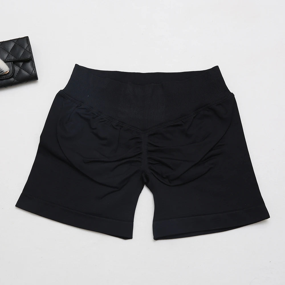 dfyoga Shorts 4.5" short gym mujer sportswear impact workout Low Ribbed Band Seamless Gym Fitness Shorts