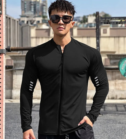 spring autumn Jacket Men Fitness Sportswear Gym Training long sleeve Sweatshirt Jogging Male coat Cardigan zipper running Jacket