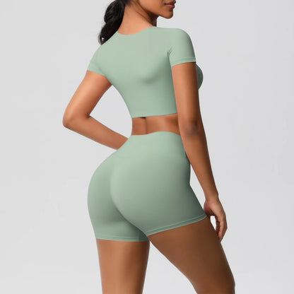 Workout Sportswear 2Pcs Piece Female Women Active Wear Sports Tank Top Women Gym Workout Leggins Booty Bum Leggins