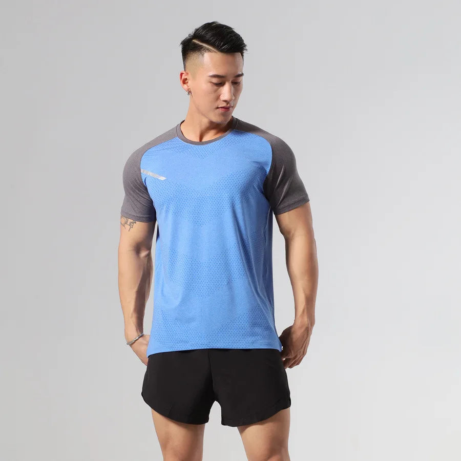 The Same Breathable Light and Quick-drying Top for Men and Women, Fitness Sportswear, Ice Silk T-shirt Stretch Short Sleeves