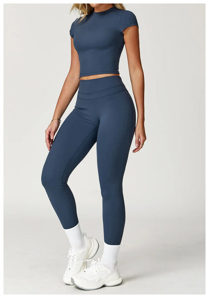 Sports T-shirt Women's Top Yoga Shirts Quick Dry Running Tops Tights Push Up Workout Gym Clothes Short Sleeve Fitness Sports Top