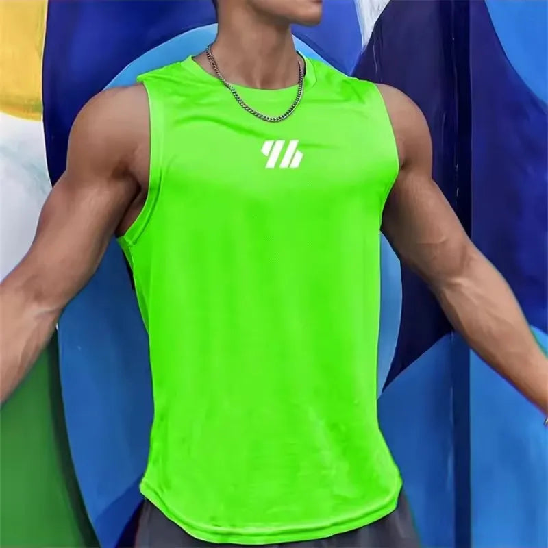 2025 newest Summer Gym Vest High Quality mesh Shirt Sleeveless T-shirts Men Tank Tops basketball running Fitness Sports Vest men