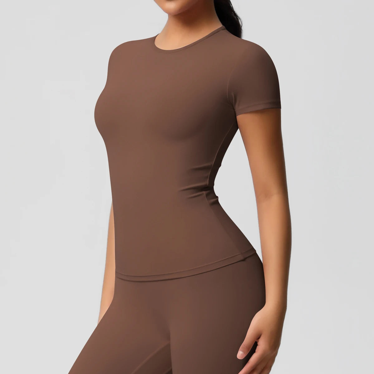 Workout Dry Fit Breathable High Elastic Sports Top Gym Fitness Wear T-shirt Women Casual Outdoor Top