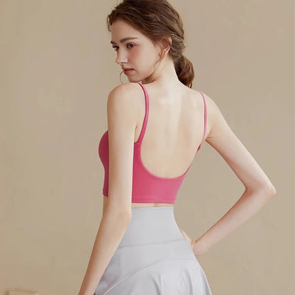 Sports Bra Top for Women, Push Up, Fixed Padded, Push Up Tops, Fitness Vest, Running, Gym Bra, Yoga, Breathable Sports Underwear