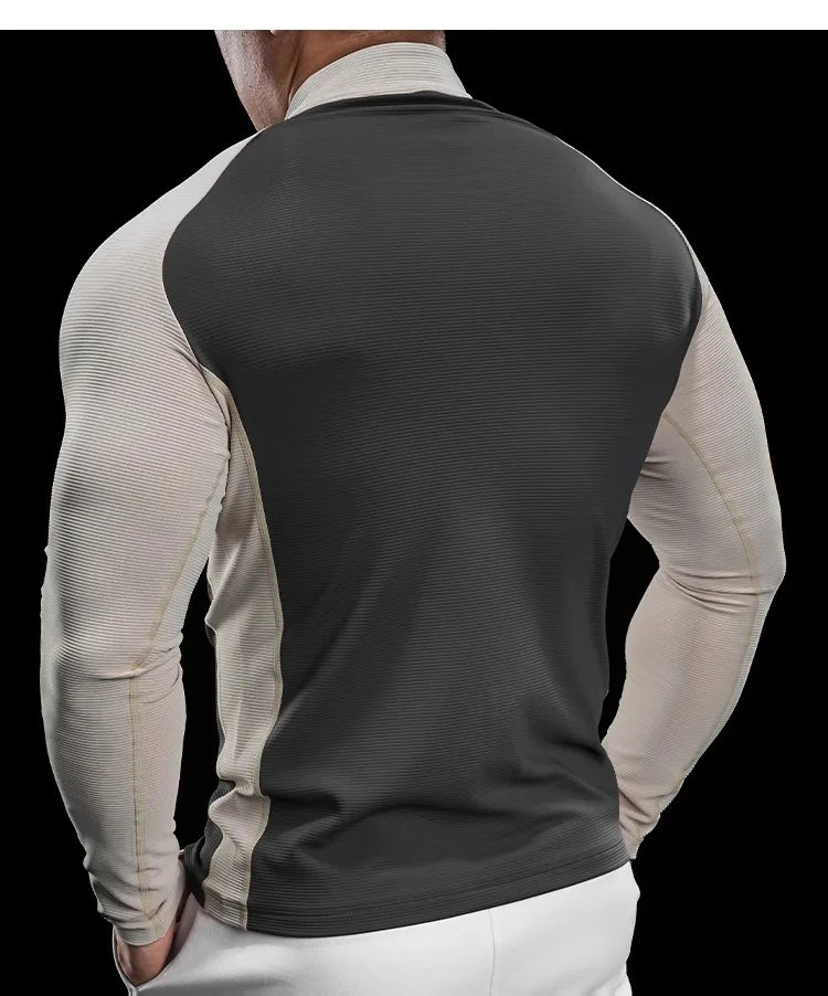 2024 New Men Sportswear Fitness Top Gym Jacket Quick-drying Breathable Slim Long-sleeved T-shirt Running Training Clothes Autumn