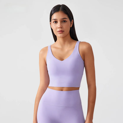 Sports Bra for Women Yoga Top Fixed Chest Pad Gym Vest Shock-proof Workout Tops Yoga Clothes U-shaped Back Fitness Crop Top