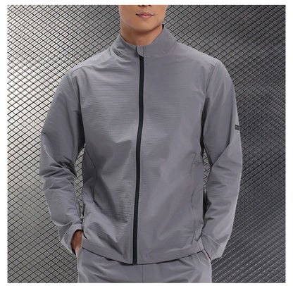 Men Outdoor Sports Casual Jacket Jacket Stand-Up Collar Zip Running Fitness Windproof Camping Hiking Riding Training Tops