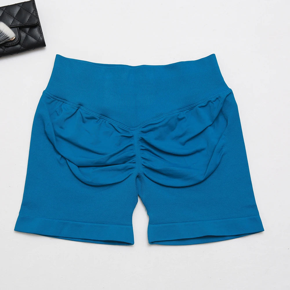 dfyoga Shorts 4.5" short gym mujer sportswear impact workout Low Ribbed Band Seamless Gym Fitness Shorts