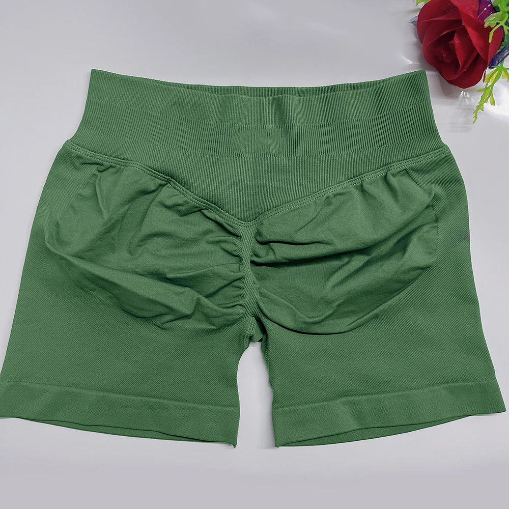 dfyoga Shorts 4.5" short gym mujer sportswear impact workout Low Ribbed Band Seamless Gym Fitness Shorts