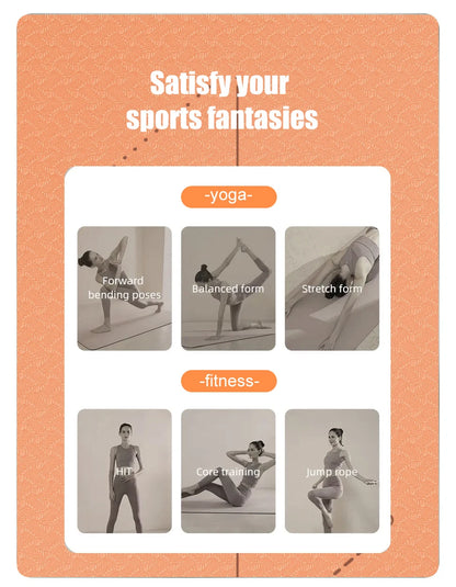 WESTTUNE Yoga Mat Non Slip, Eco Friendly Pilates Fitness Mats Anti-Tear Exercise Yoga Mat with Carrying Strap and Bag for Women