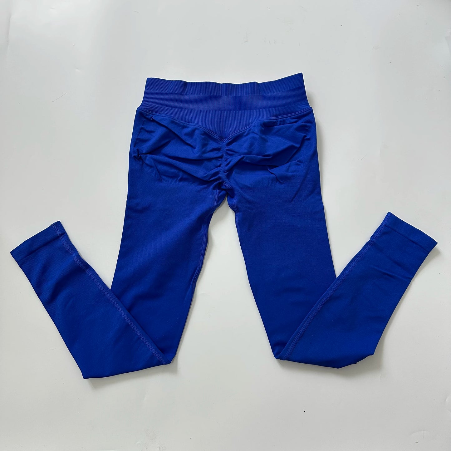 No Logo Leggings Women Low Ribbed Band Scrunch Bum Seamless Yoga Pants Gym Leggings Fitness Sweat Wicking Stretch Workout Tights