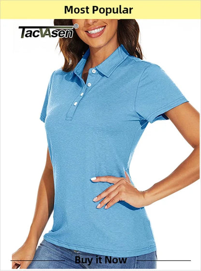 TACVASEN Elastic Moisture Wicking Summer T-shirts Women's Casual T-shirts Crew Neck Workout Running Shirts Sports Tee Gym Tops