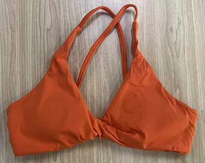 SHINBENE Front Twist Padded Cross Strap Sports Bra Sexy Back Fitness Sleeveless Short Top Yoga Sports Bra