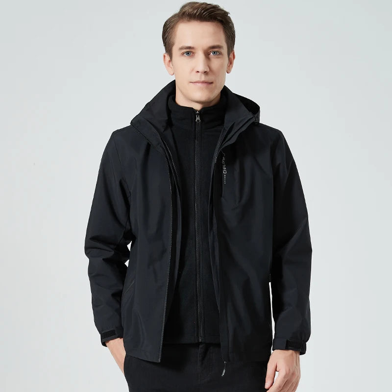 Autumn New Men's Mountaineering Jacket Windproof and Waterproof Fabric Fashion Hip Hop Design Casual Oversize Outdoors Coat