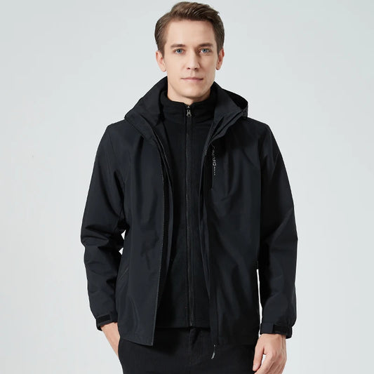 Autumn New Men's Mountaineering Jacket Windproof and Waterproof Fabric Fashion Hip Hop Design Casual Oversize Outdoors Coat