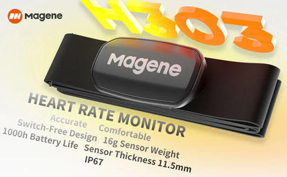 Magene H303 H64 Heart Rate Monitor Mover Sensor Dual ANT Bluetooth With Chest Strap Cycling Computer Bike Wahoo Garmin Sports
