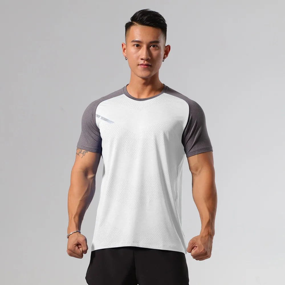 The Same Breathable Light and Quick-drying Top for Men and Women, Fitness Sportswear, Ice Silk T-shirt Stretch Short Sleeves