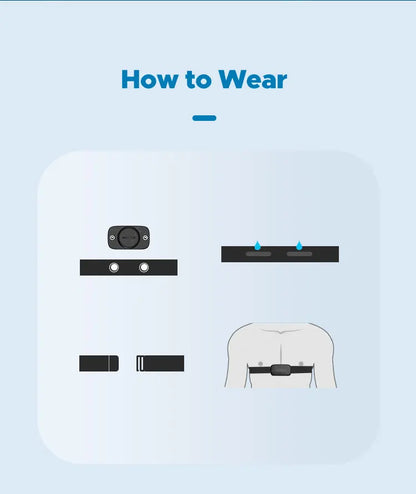 GEOID HS500 Heart Rate Monitor Fitness Equipment Ant Bluetooth Heart Rate Sensor with Chest Strap Tracking LED Light