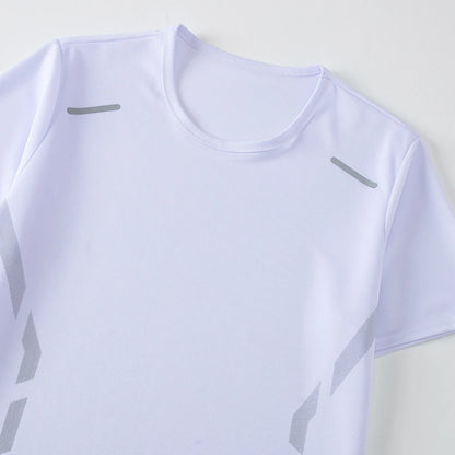 2-Piece Men's Summer Quick drying Sports Suit Loose And Breathable Short Sleeved T-shirt Running And Fitness Black Pocket Shorts