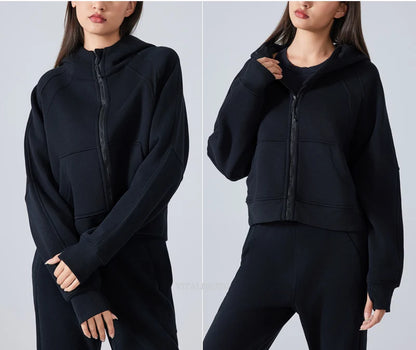 VITALINOVO Women's Zip Up Hoodies Fleece Workout Jackets Sweatshirts Athletic Casual Long Sleeve Sweatshirts with Thumb Holes