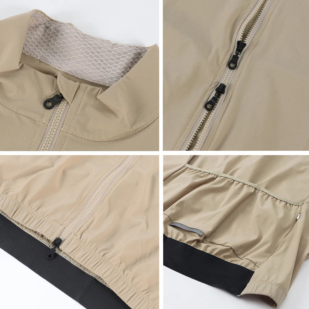 HISERWA Men Cycling Jacket Windproof Waterproof Lightweight Long Sleeve Mountain Bike Jacket Motorcycle Jacket Cycling Clothing