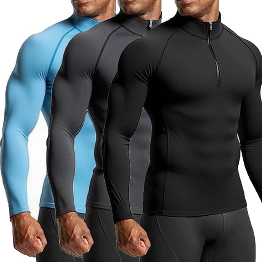 Men Sportswear Fitness Shirts Slim Long sleeve Gym T-shirt Running Top Tee Tights Training Compression Clothes Sport T Shirt Men