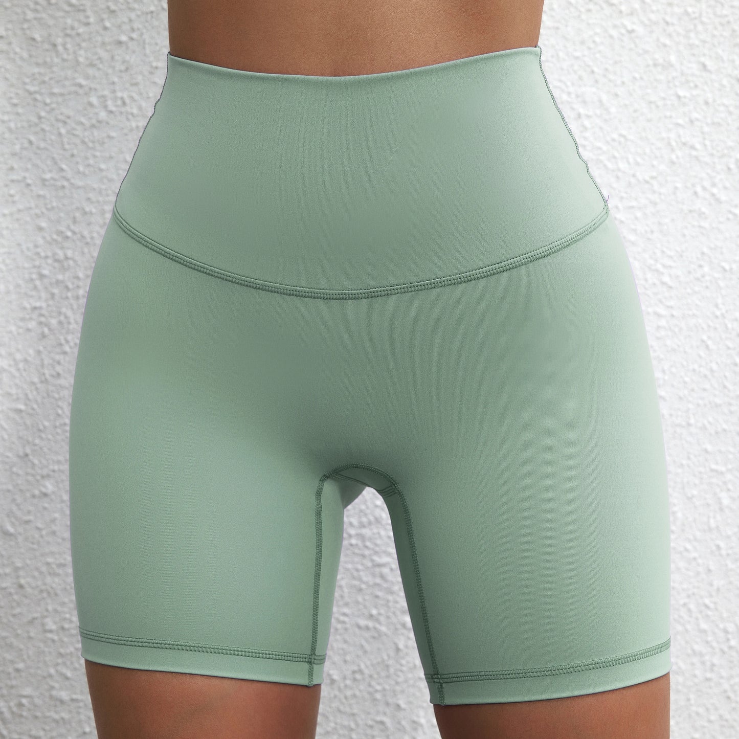 Solid Color Women Fitness Sports Short High Waist Yoga Short Leg Cycling Comprehensive Training Jog Squat Proof Internal Pocket