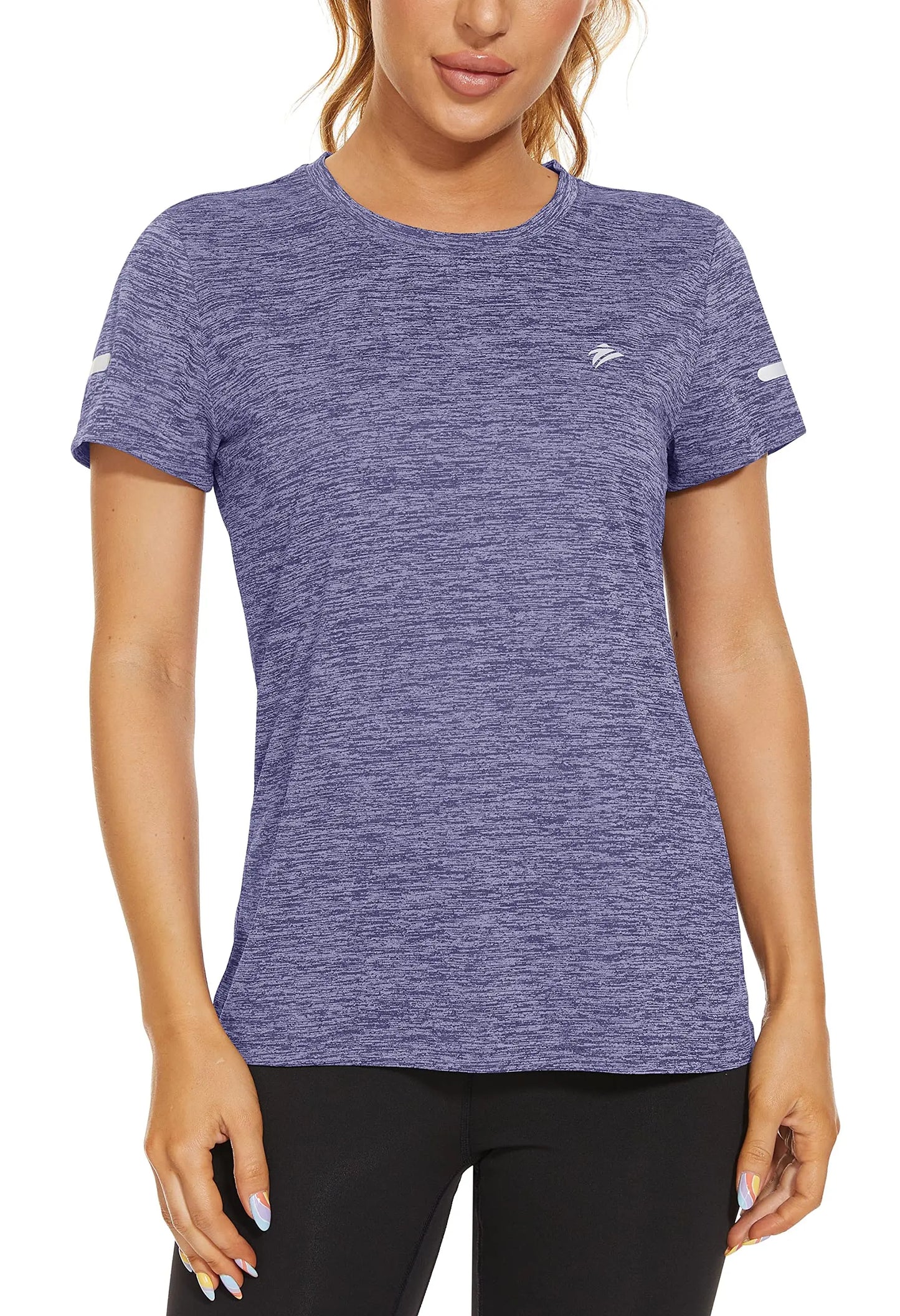 TACVASEN Elastic Moisture Wicking Summer T-shirts Women's Casual T-shirts Crew Neck Workout Running Shirts Sports Tee Gym Tops