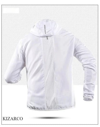 2025 Running Jacket Spring Reflective Gym Hooded Men Coat Jogging Gradient Color Sportswear Breathable Male Jackets Women