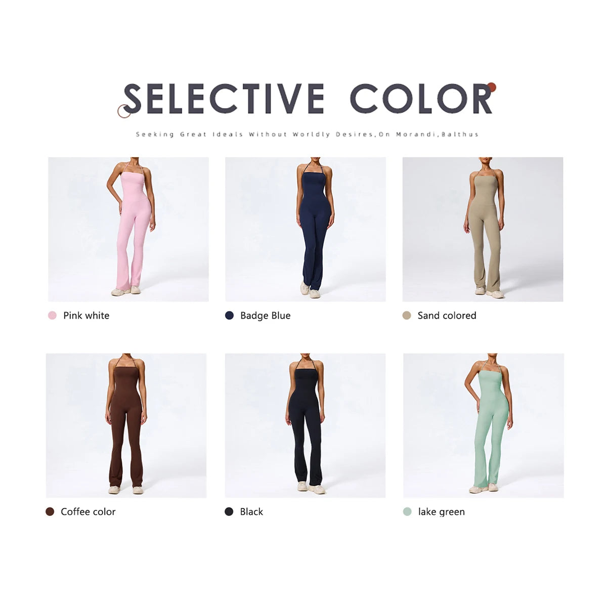 Ctenkevet Women Sleeveless Yoga Jumpsuit Female Gym Flared Overalls Neck-hanging Backless Sportswear Sport Outfit For Woman