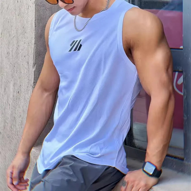 2025 newest Summer Gym Vest High Quality mesh Shirt Sleeveless T-shirts Men Tank Tops basketball running Fitness Sports Vest men