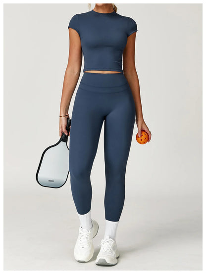 Sports T-shirt Women's Top Yoga Shirts Quick Dry Running Tops Tights Push Up Workout Gym Clothes Short Sleeve Fitness Sports Top