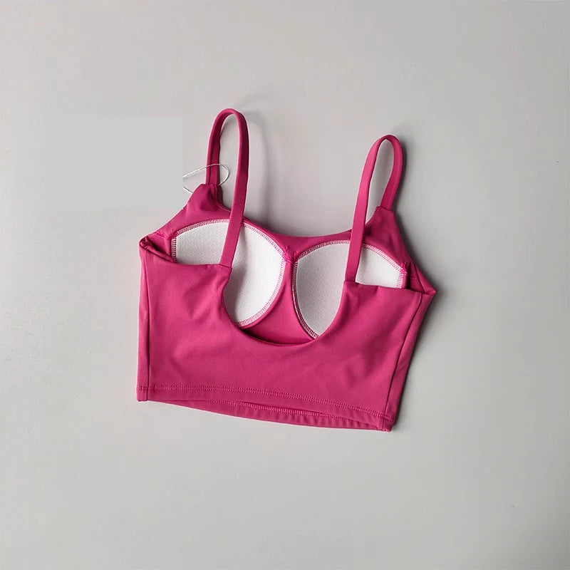 Sports Bra Top for Women, Push Up, Fixed Padded, Push Up Tops, Fitness Vest, Running, Gym Bra, Yoga, Breathable Sports Underwear