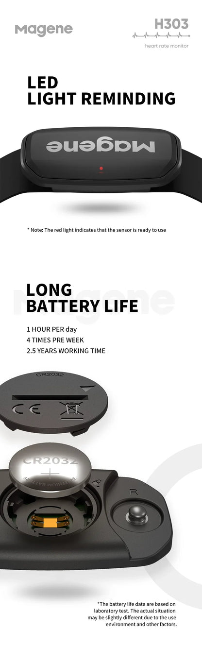 Magene H303 H64 Heart Rate Monitor Mover Sensor Dual ANT Bluetooth With Chest Strap Cycling Computer Bike Wahoo Garmin Sports