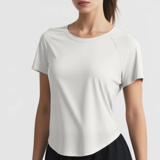 Nude Mesh Breathable Yoga Short Sleeve Fitness Sports Top Quick Dry T Shirt Running Training Top Women's Fitness Wear XS-XL