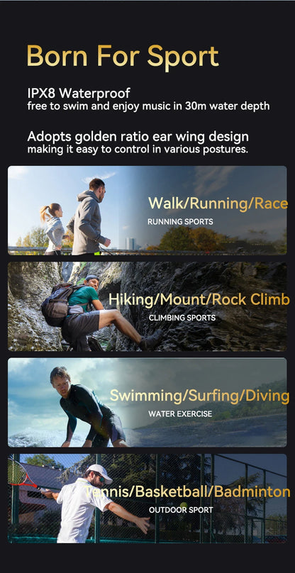 Xiaomi Mijia Bone Conduction Earphones IPX8 Waterproof Headset for Swimming Bluetooth 5.4 Wireless Sport Headphones MP3 32G RAM