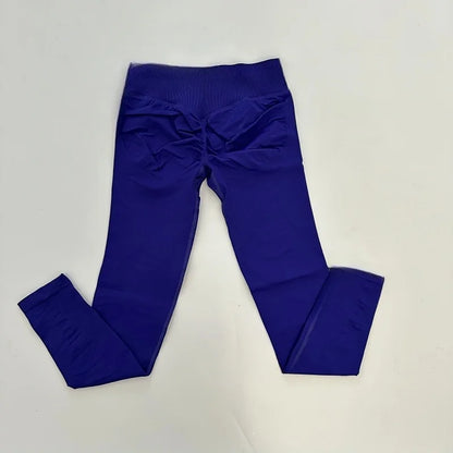 No Logo Leggings Women Low Ribbed Band Scrunch Bum Seamless Yoga Pants Gym Leggings Fitness Sweat Wicking Stretch Workout Tights