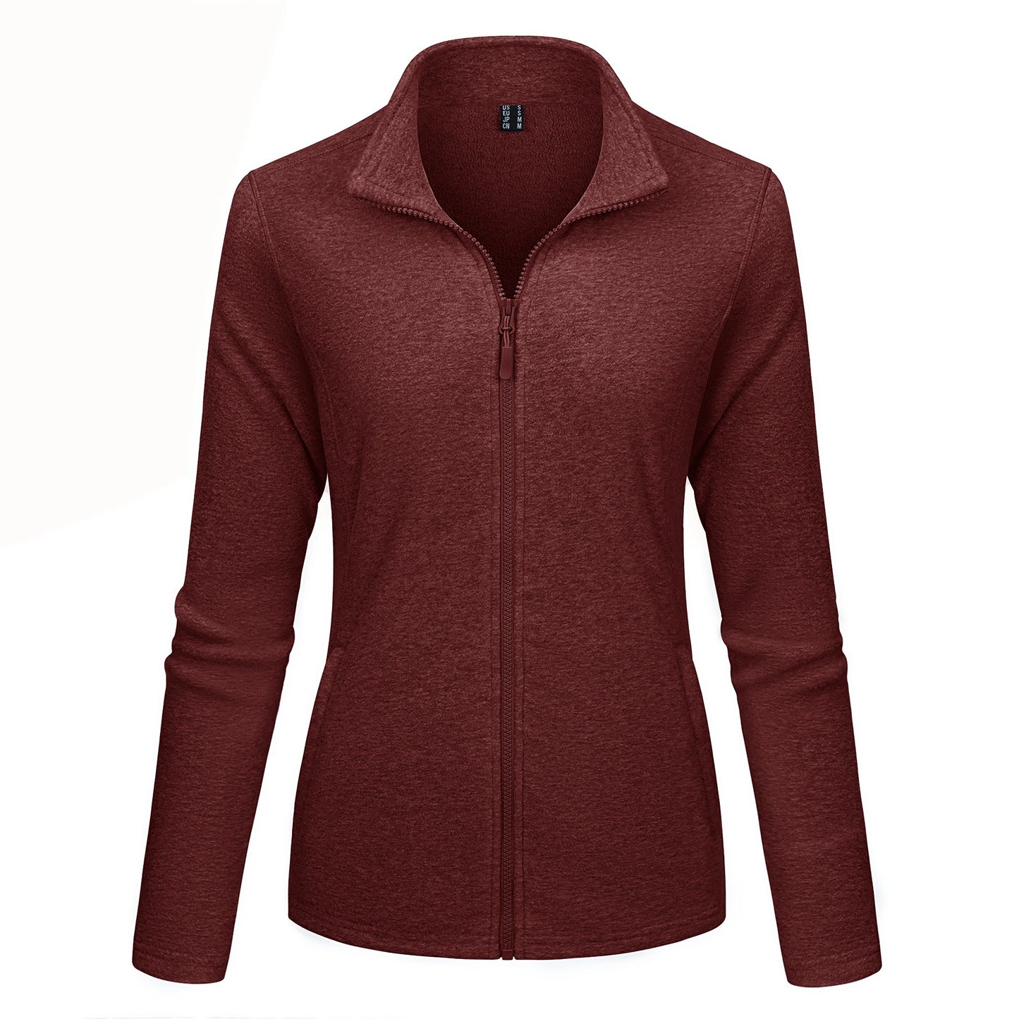 TACVASEN Lightweight Full Zip Fleece Jackets Spring/Autumn Womens Turtleneck Sweater Sports Warm Sweatshirts Thermal Casual Tops