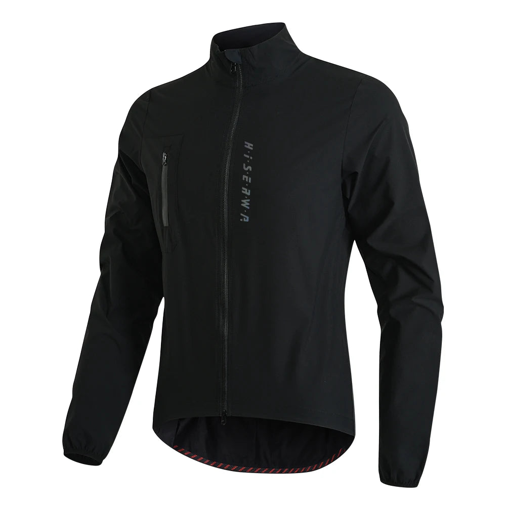 HISERWA Men Cycling Jacket Lightweight Breathable Anti-UV Cycling Windbreaker High Quality MTB Road Bike Jersey 2-Way Zipper